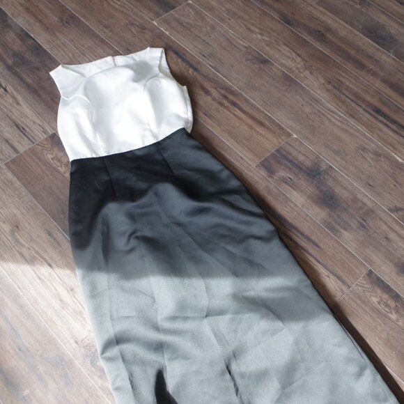 Beautiful Elegant Black & White Prom Dress Size Four - Picture 2 of 8
